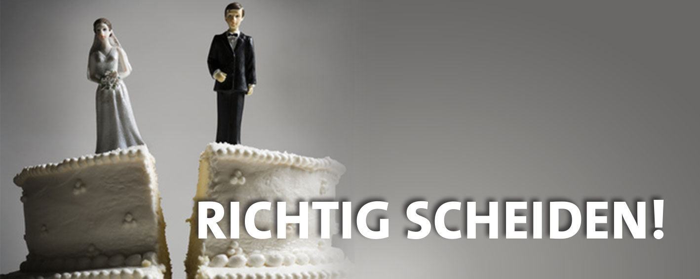 Gespaltene Hochzeitstorte mit Figuren darauf